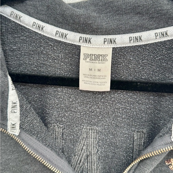 Victoria's Secret PINK Charcoal Sequence Quarter Zip - Picture 4 of 7